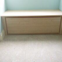 Window seat in oak veneered MDF